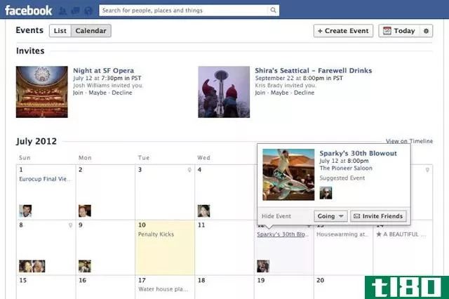facebook更新了事件，创建了完整的在线日历视图