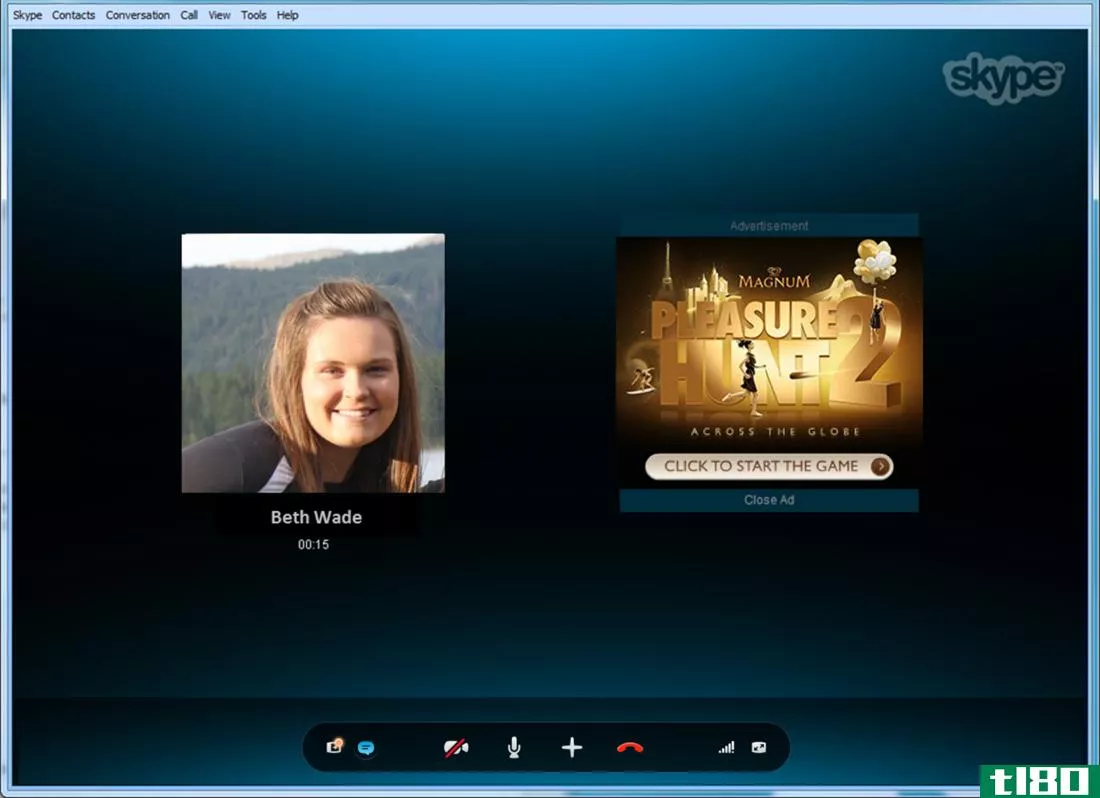 skype for windows在一对一音频通话中引入广告