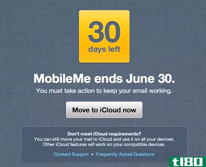 苹果向mobileme用户发出30天警告，要求他们将数据传输到icloud