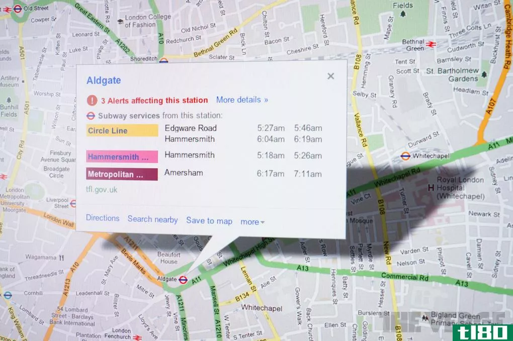 谷歌地图在奥运会之前为伦敦地铁添加了实时延迟信息