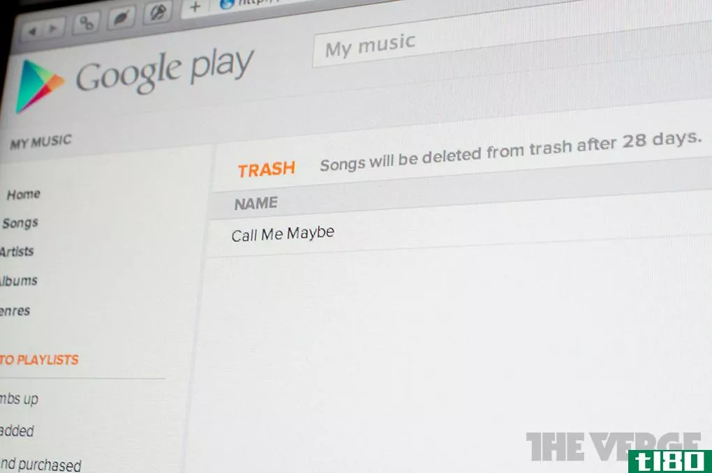 谷歌音乐添加垃圾页面，让你取消删除歌曲28天