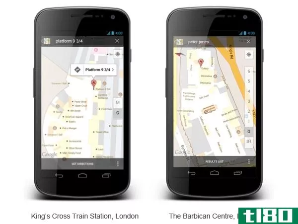 谷歌在英国推出室内地图