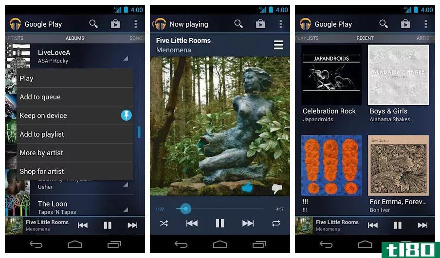 谷歌播放音乐更新android包括播放列表重新排序，新的外观和感觉