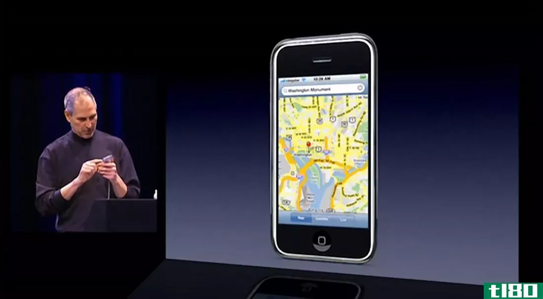 史蒂夫•乔布斯（stevejobs）在iphone发布前几周将google地图添加到了iphone上