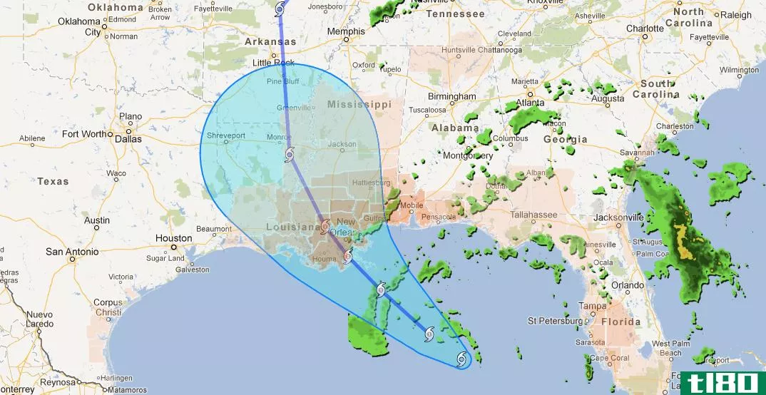用谷歌危机地图准备飓风艾萨克