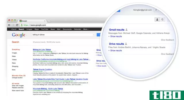 谷歌将硬盘整合到搜索结果中，并进行了扩大的实地试用