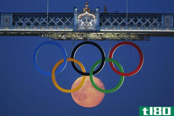 把月亮拍成奥运会的戒指