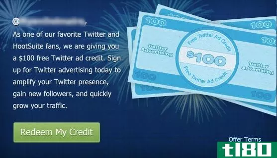 随着api争议的消退，twitter向suite用户提供了100美元的广告积分