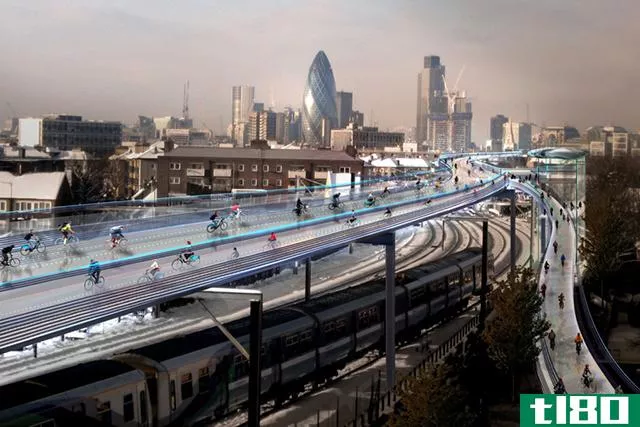 建筑师提议在伦敦上空建立136英里的自行车网络