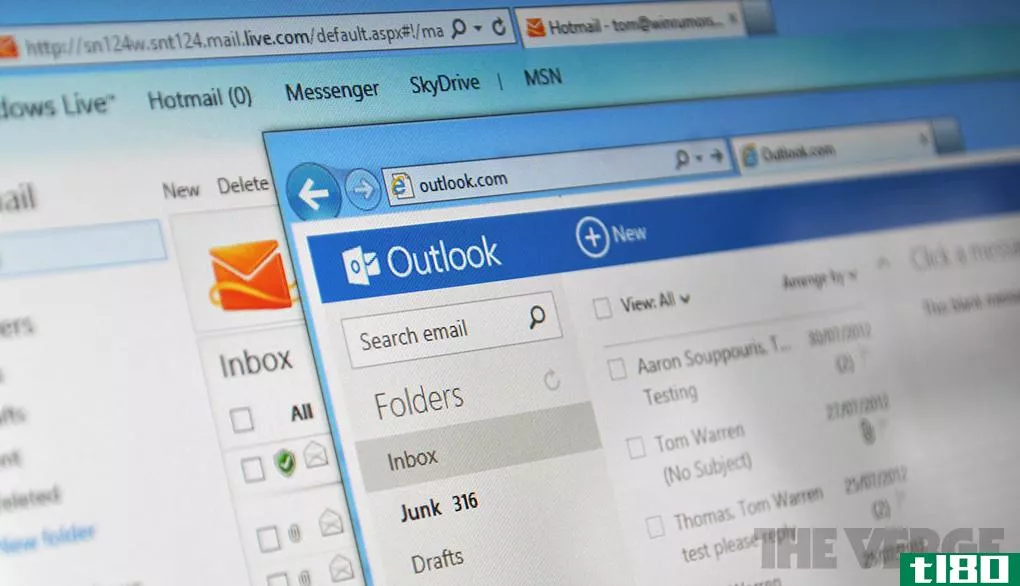 微软开始把hotmail用户推到outlook.com，提示未来的mac客户端