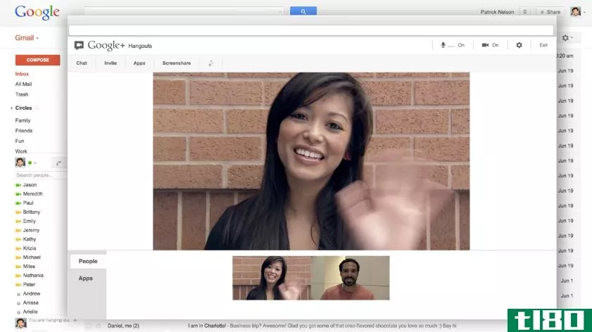 谷歌可以直接通过gmail进行视频聊天