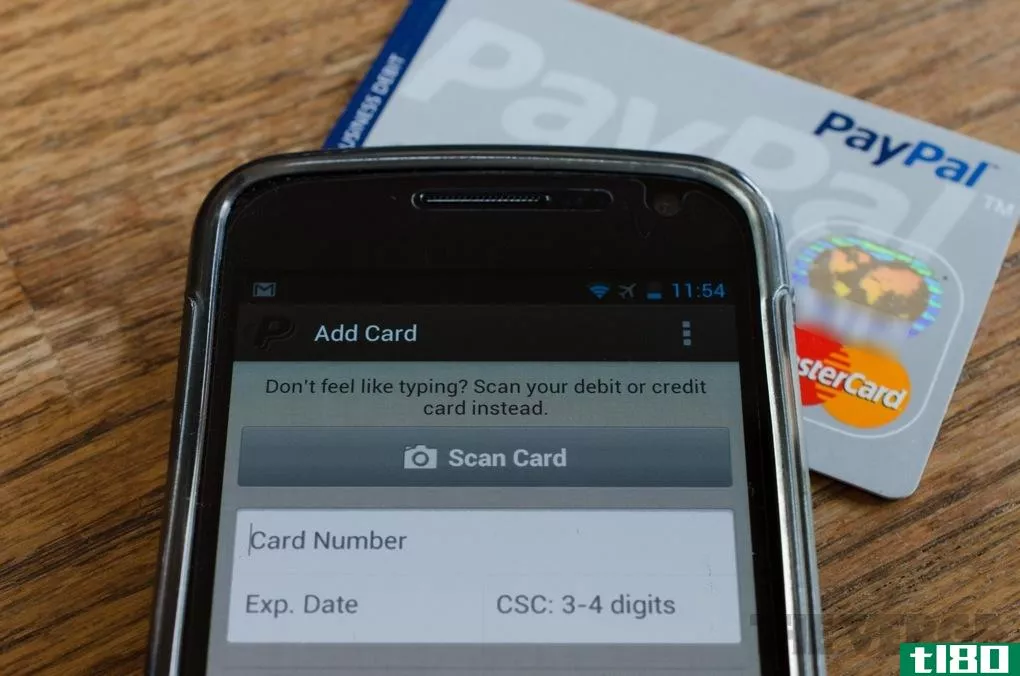 paypal发布了新设计的android应用，信用卡扫描