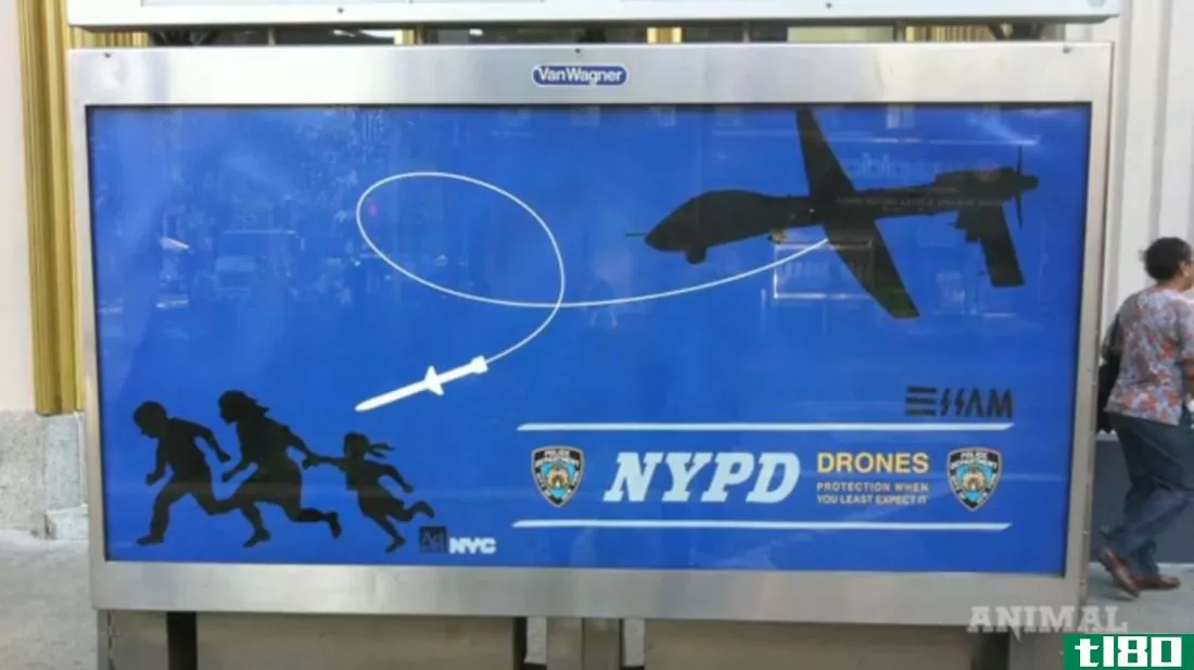 讽刺纽约警察局“无人机”海报背后的街头艺术家被捕