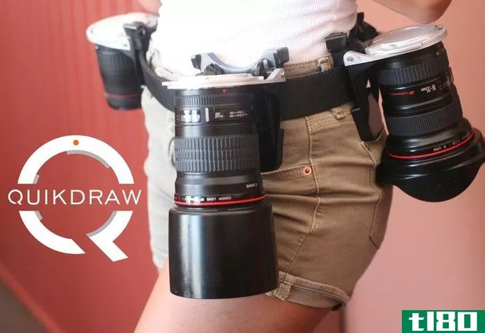 quikdraw皮带皮套保持相机镜头可接近，但安全，一半的资金在kickstarter