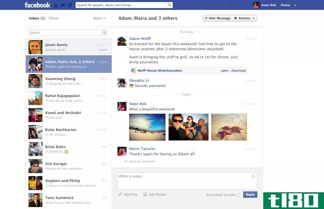 facebook首次推出双窗格消息视图，增加了键盘快捷键