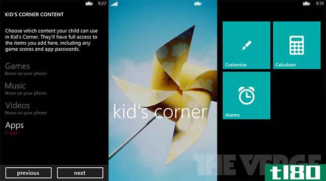 windows phone 8将包括儿童角，一个单独的开始屏幕，用于家长控制