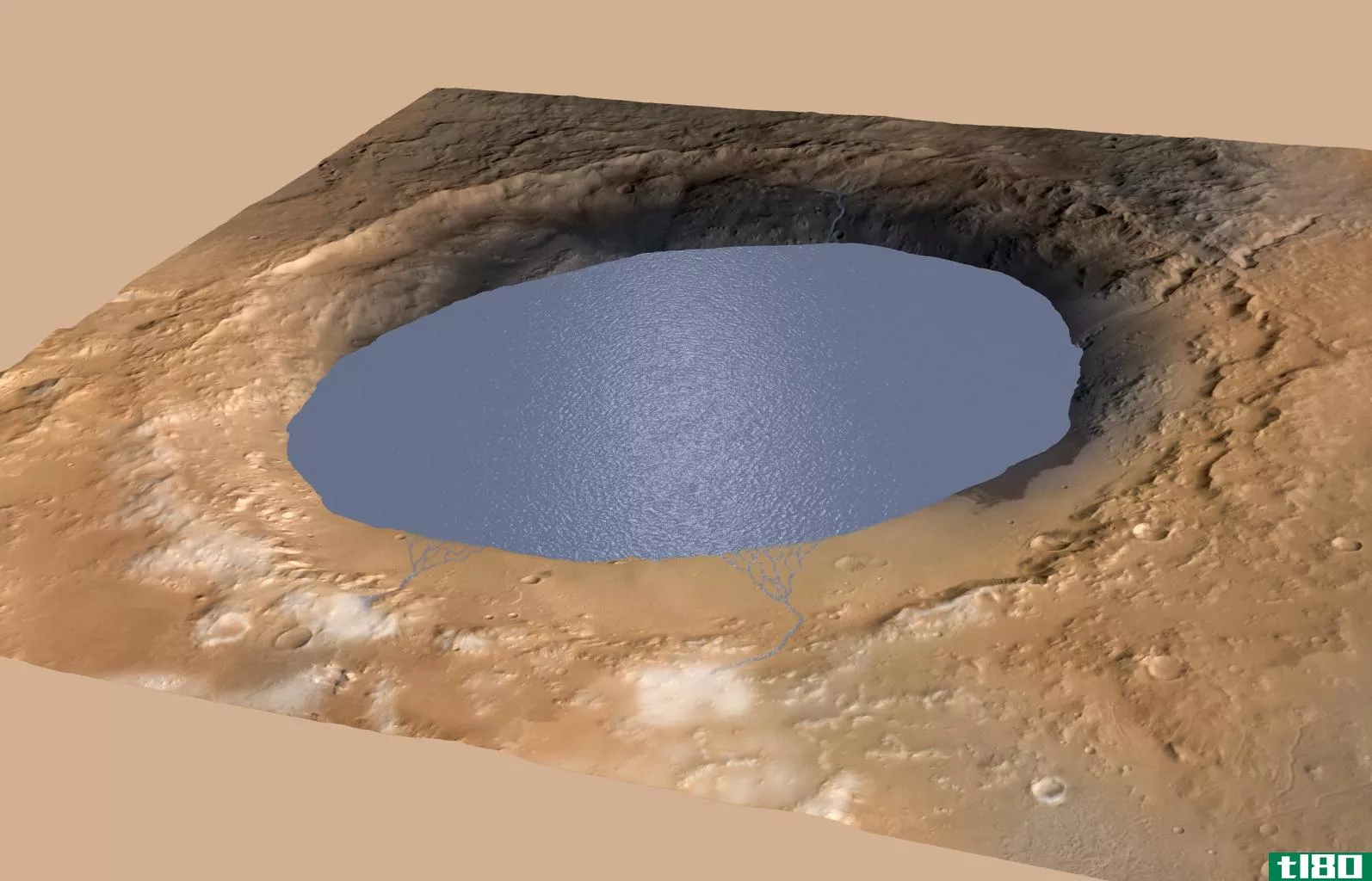 美国航天局说，火星的盖尔陨石坑曾经拥有一个巨大的湖泊