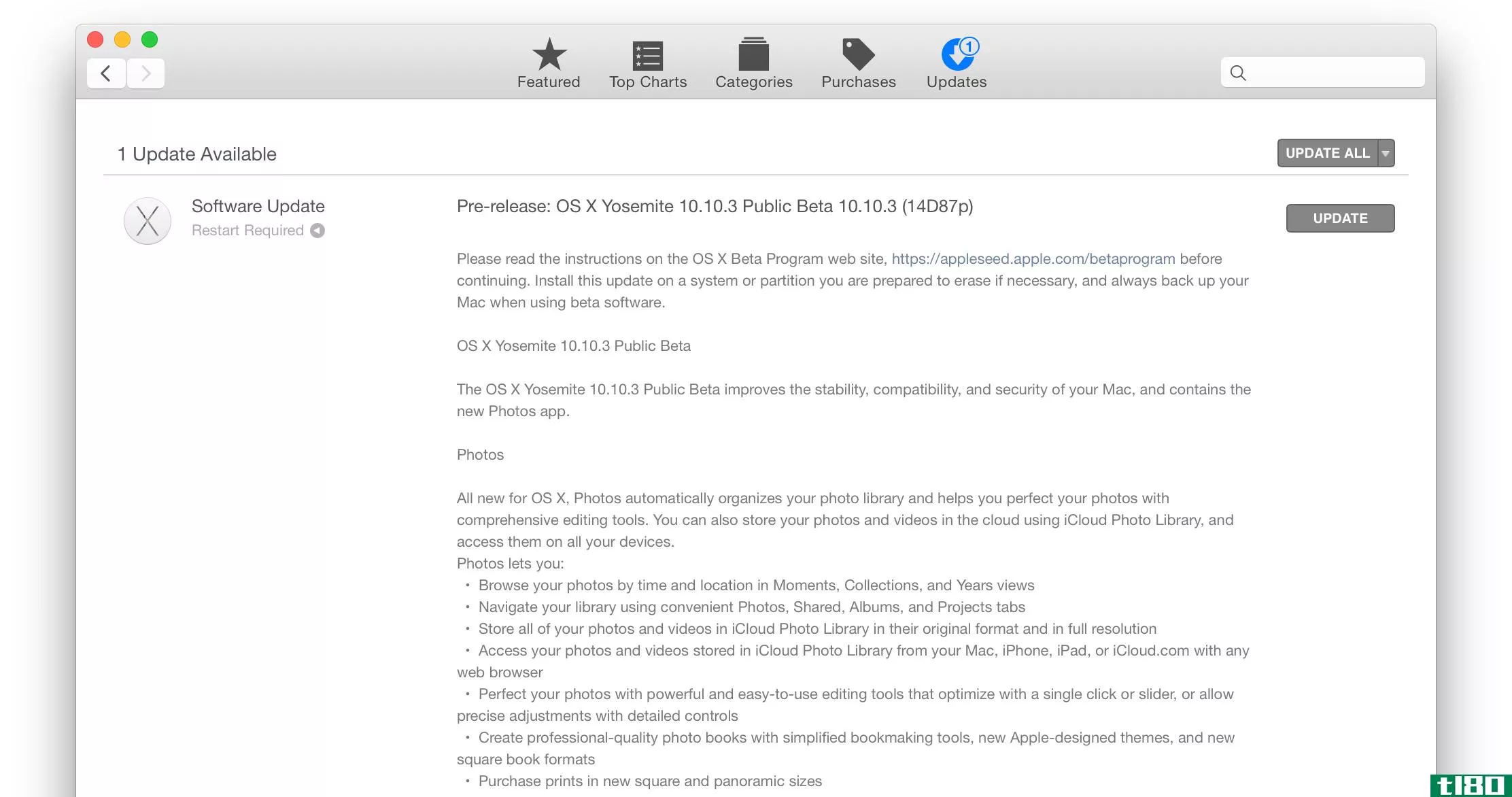 苹果发布了OSX10.10.3公测版和新的照片应用程序