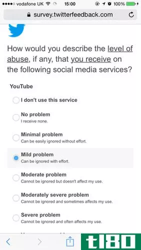 Twitter abuse survey