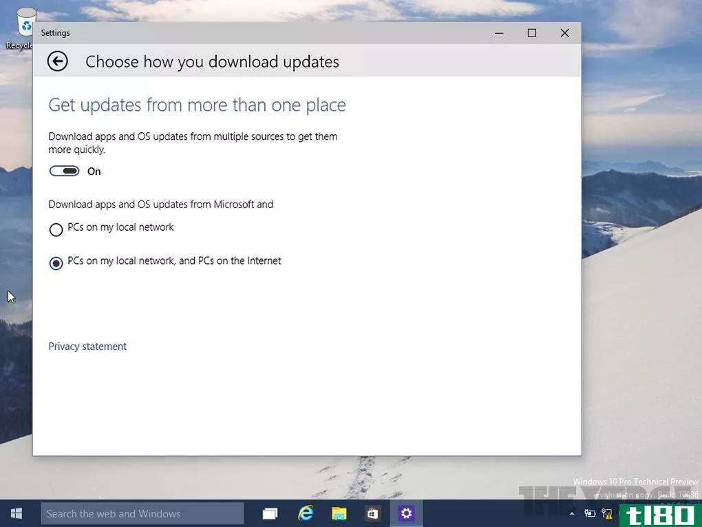 微软将使用点对点技术发布Windows10更新