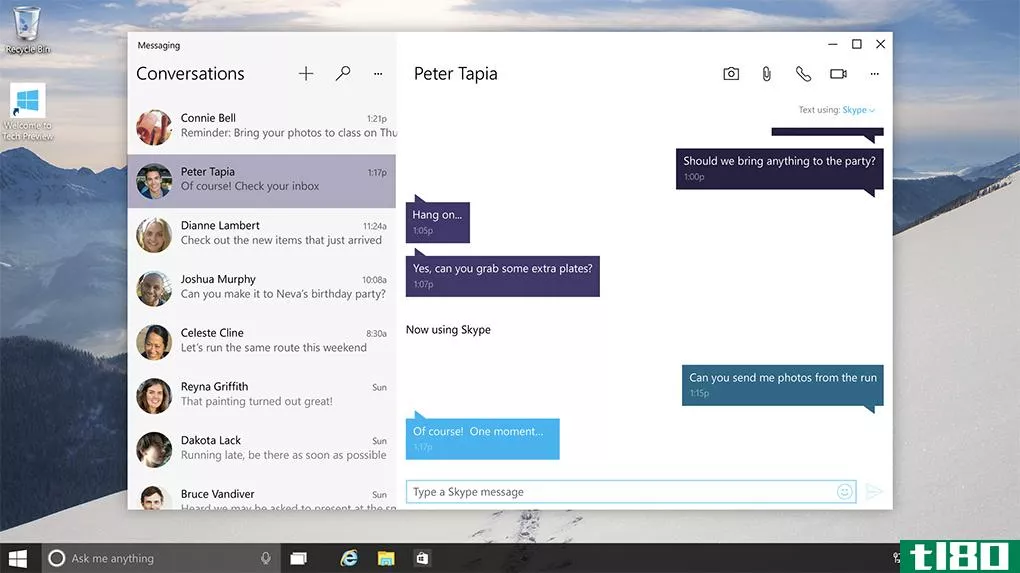 微软正在将skype转变成自己在windows10中的imessage版本