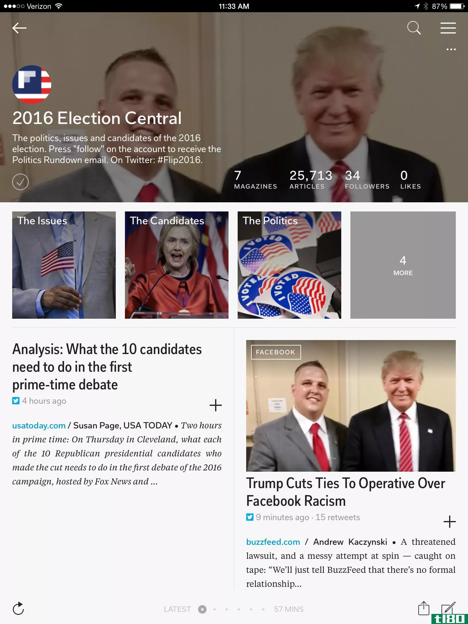 flipboard的2016选举中心将把唐纳德·特朗普的所有新闻放在一个地方
