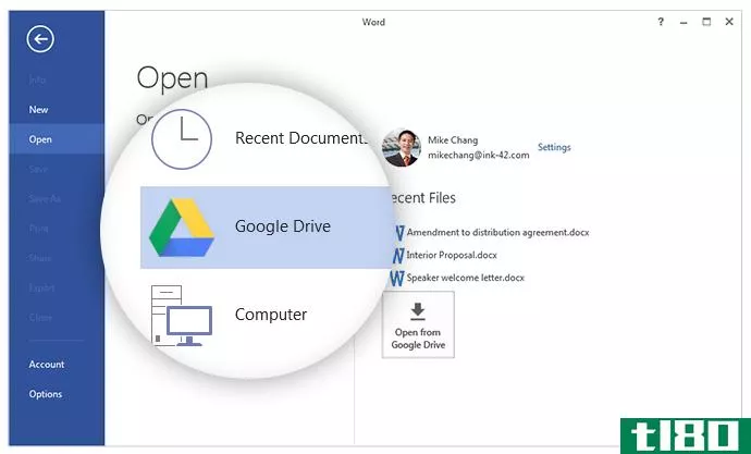 microsoft office for windows现在可以直接与google drive同步