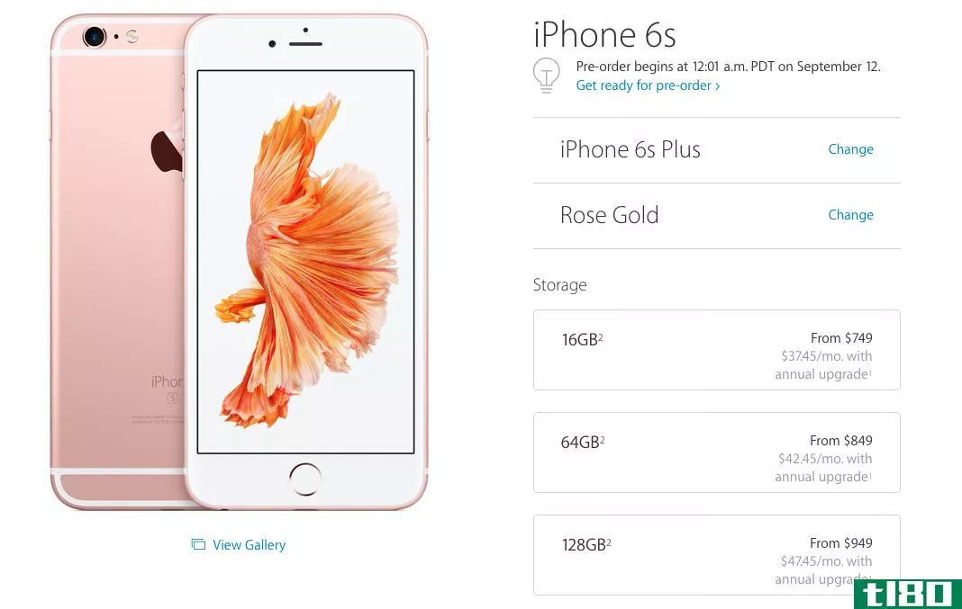 iPhone6s和6sPlus预购现在已经上线