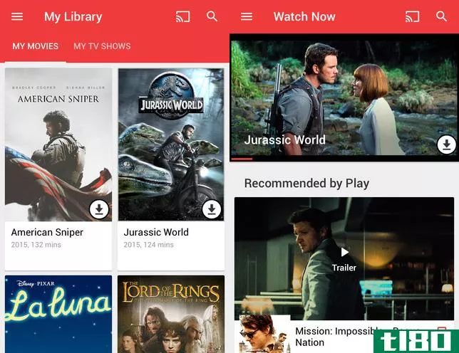 google的ios电影和电视应用程序增加了airplay支持，以方便观看电视节目