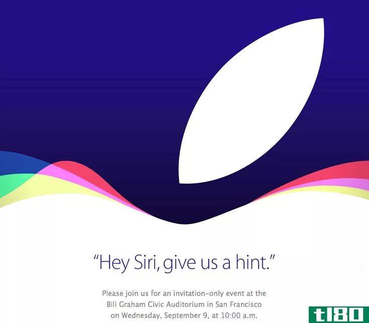苹果iphone活动将于9月9日（星期三）举行