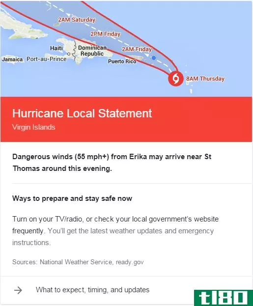 google hurricane alerts