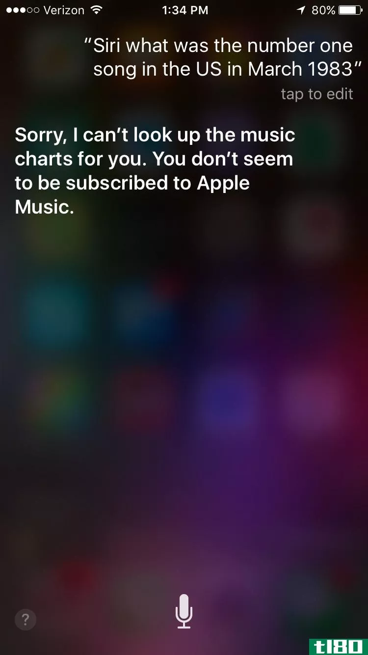 如果你没有订阅苹果音乐，siri不会回答一些问题