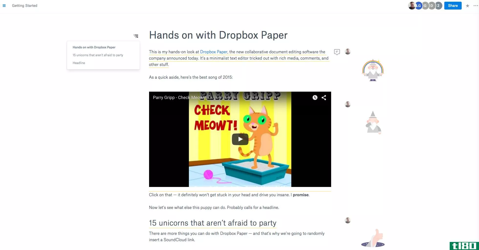 手把手放在纸上，dropbox对谷歌文档的回答