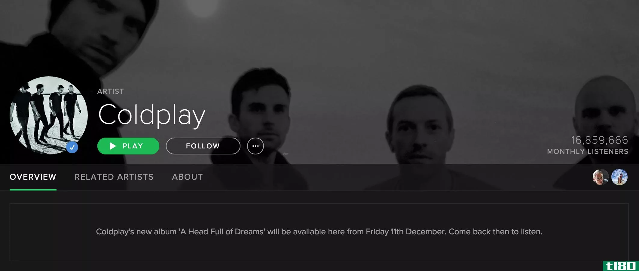 coldplay spotify coming soon
