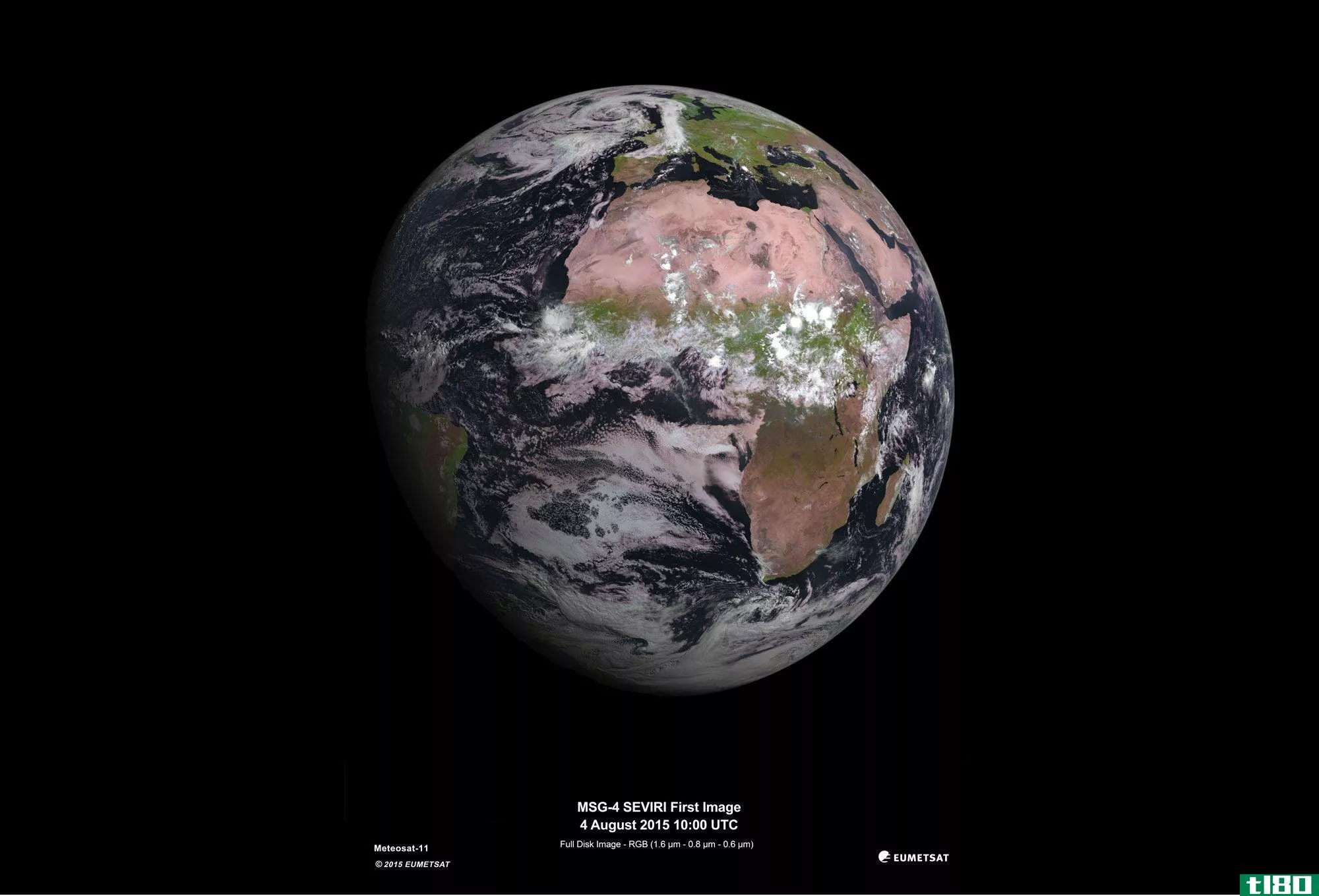 欧洲气象监测卫星发布壮观的地球图像