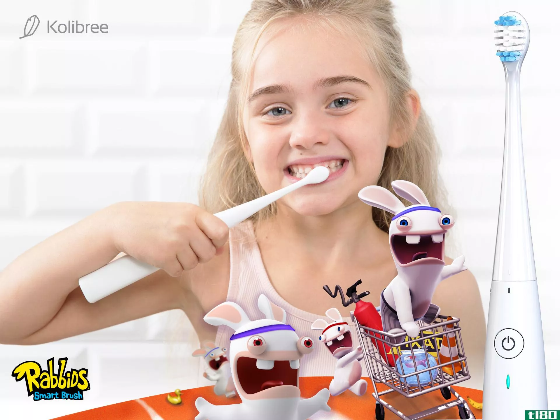 游戏化你的孩子的牙齿卫生与心理变态卡通兔子