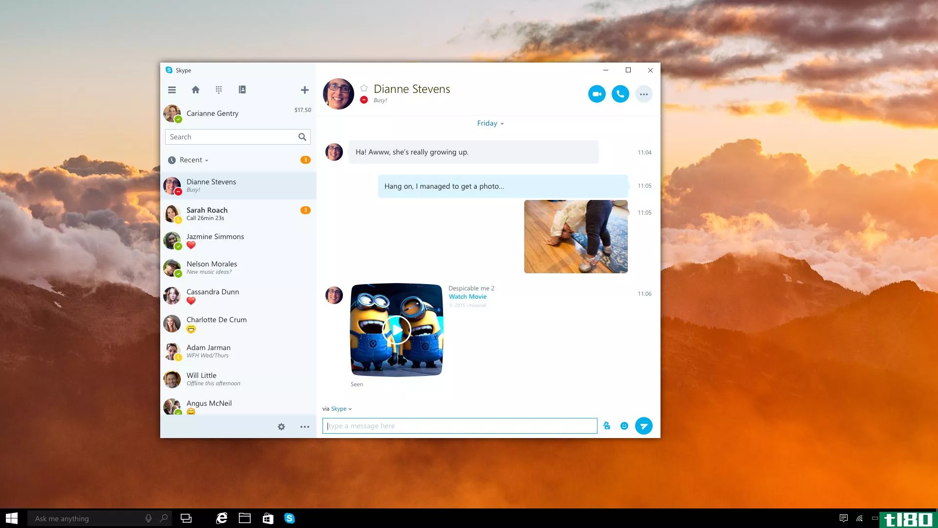 微软将发布适用于Windows10的通用skype应用程序