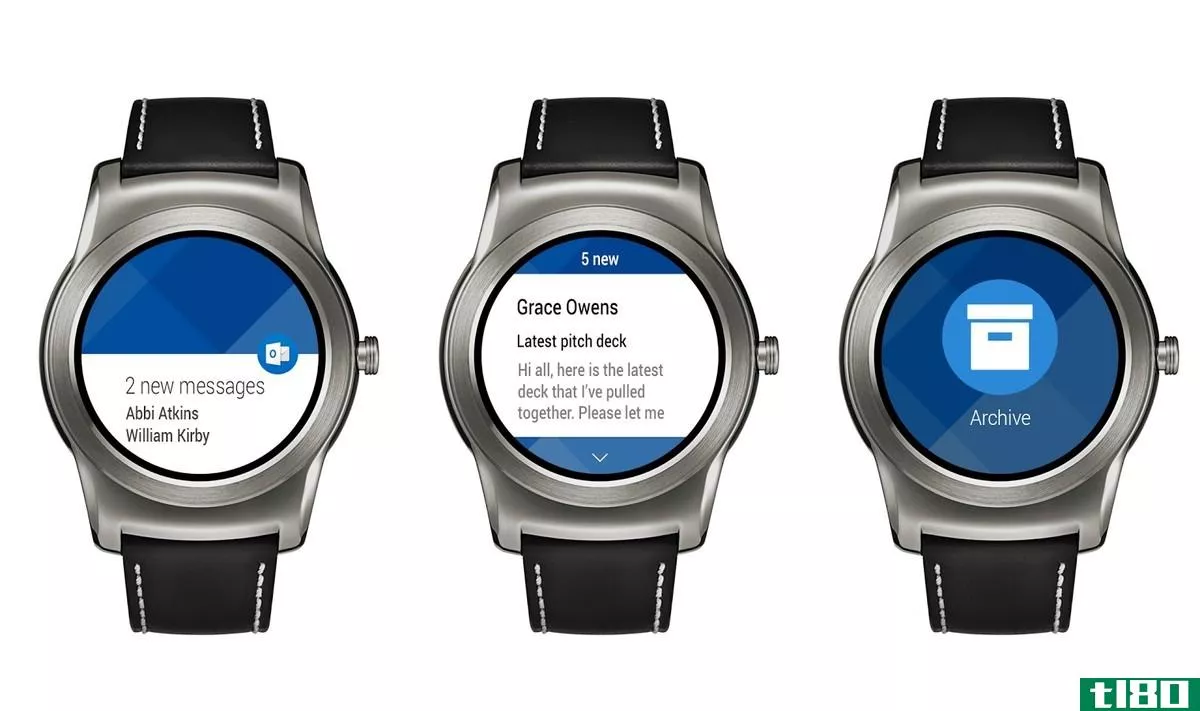 微软outlook推出android wear智能手表