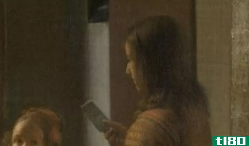 为什么这幅有350年历史的画里有一部iphone？