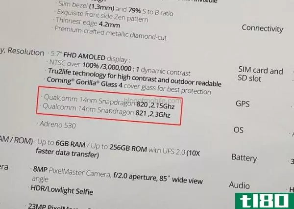 华硕的zenfone 3可能会配备高通公司的snapdragon 821芯片