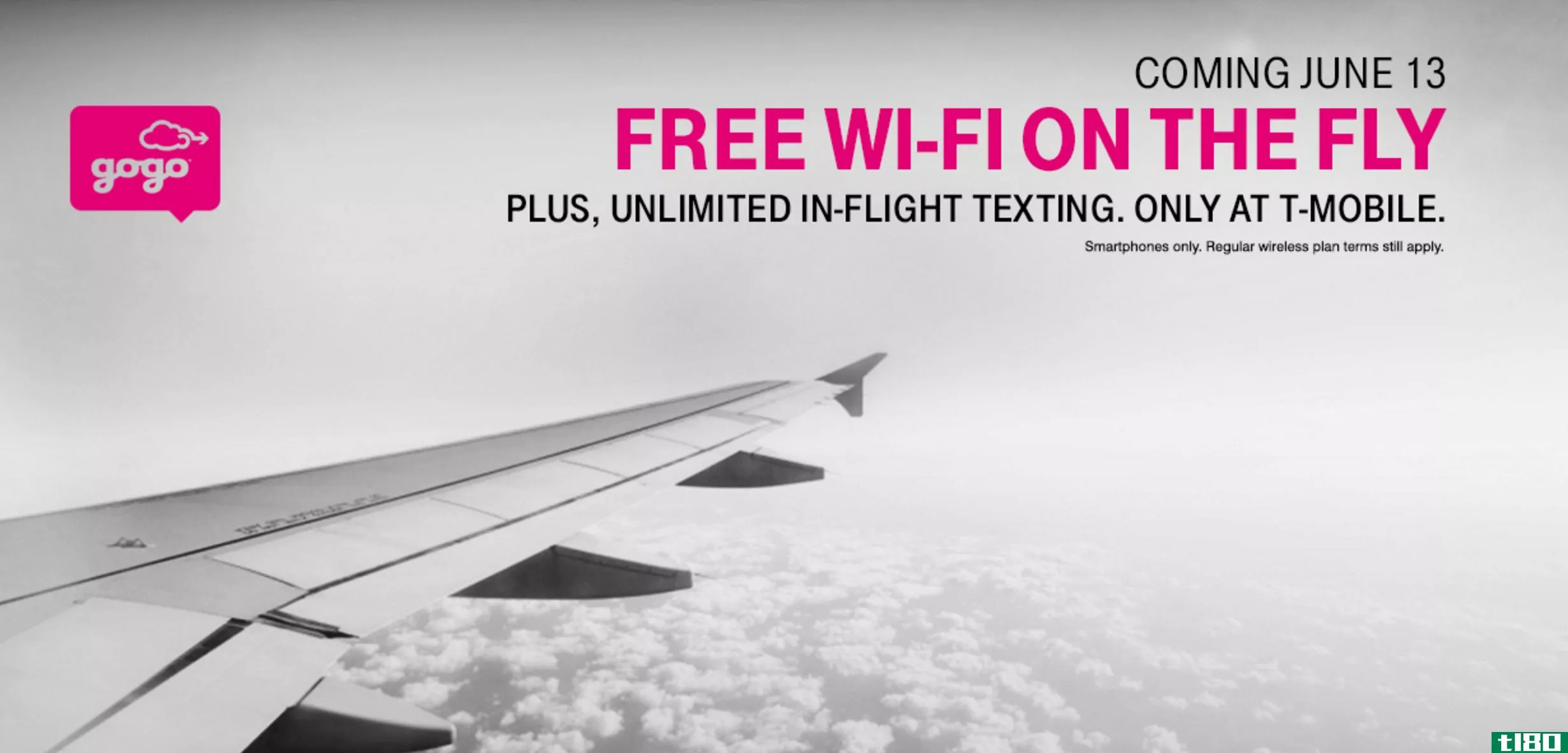 t-mobile的客户在每次航班上都可以免费享受一小时的gogo wi-fi