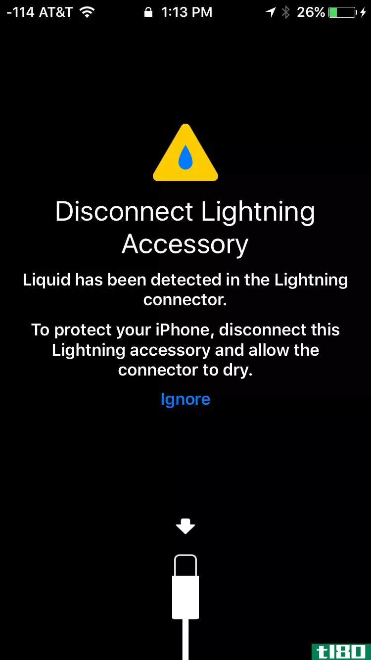 iOS10可能会在你的闪电端口有水的时候警告你