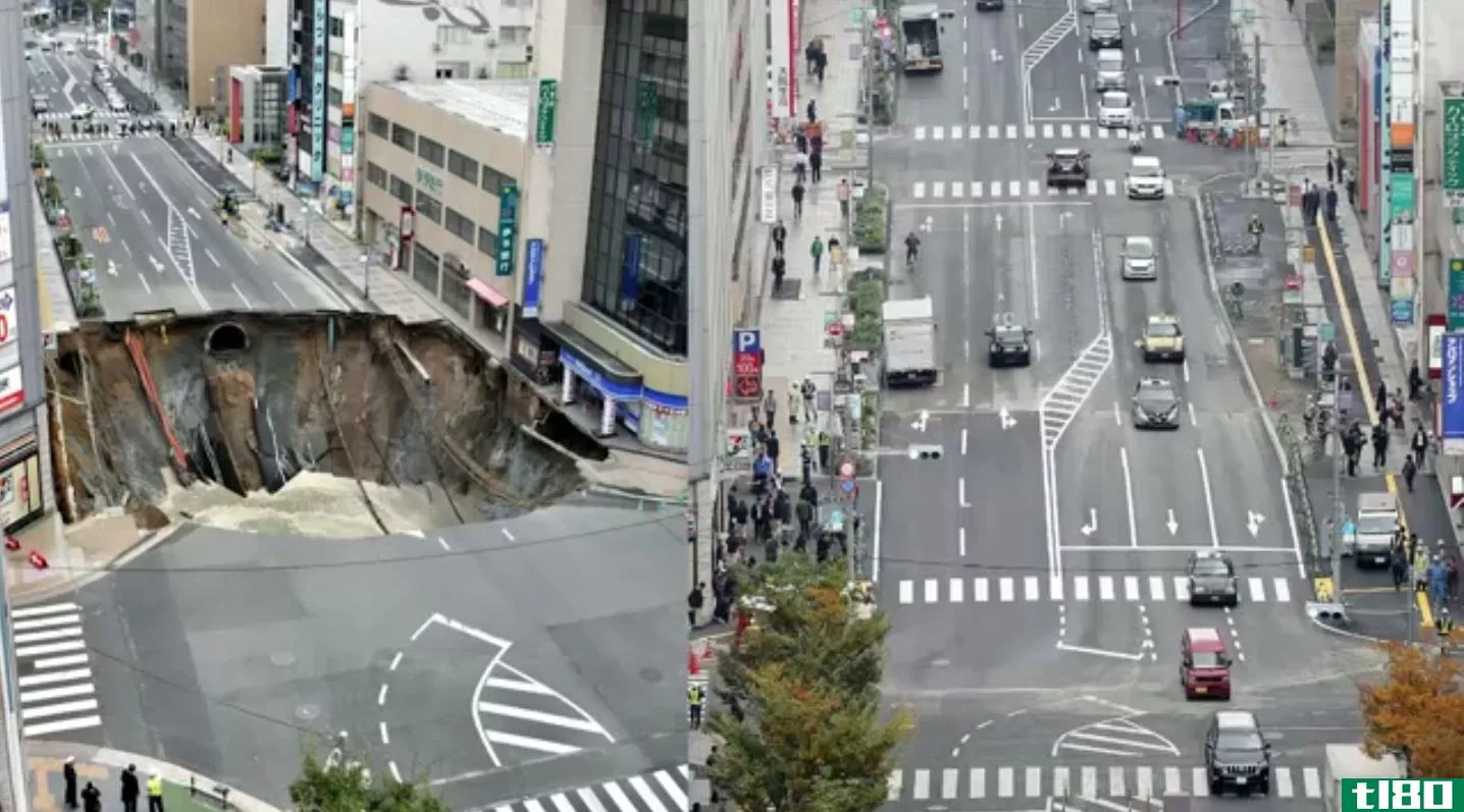日本一个98英尺宽的坑在一周内被修复