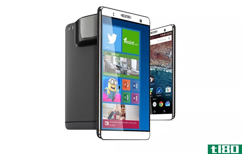 holofone phablet是一款7英寸android手机/windows pc，内置投影仪