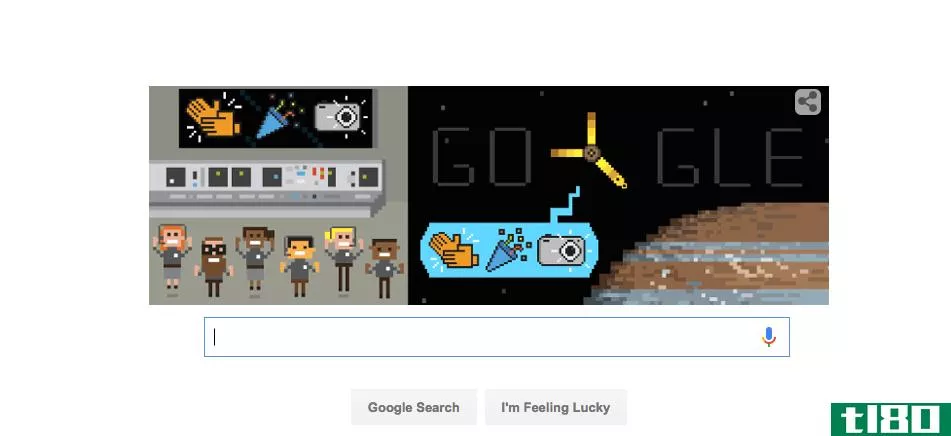 谷歌用动画涂鸦来庆祝美国宇航局朱诺号任务的成功