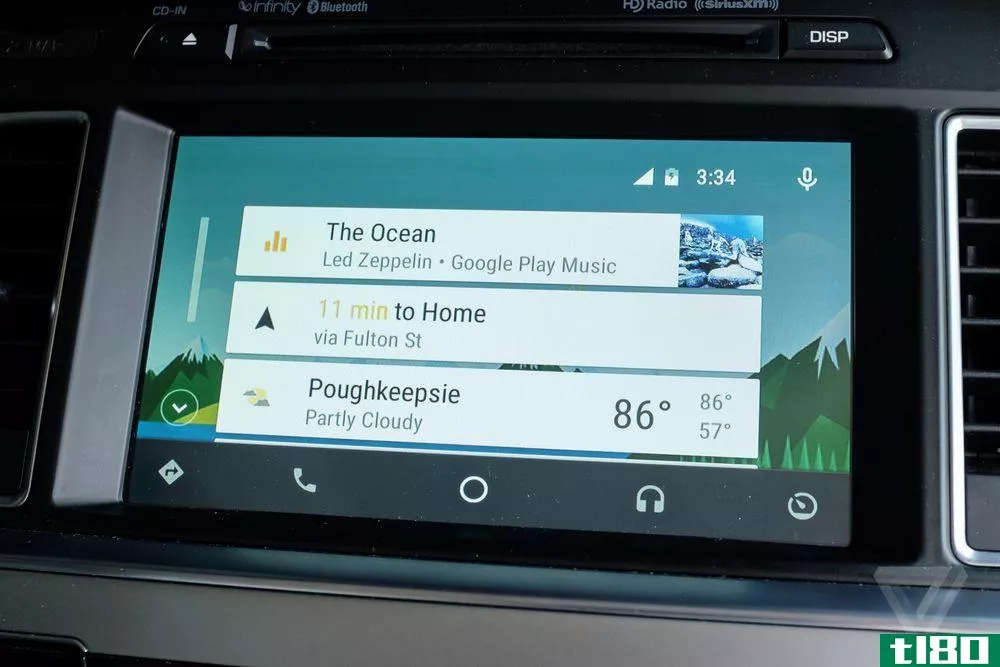 最后，你可以说“好谷歌”命令安卓汽车在你的车里