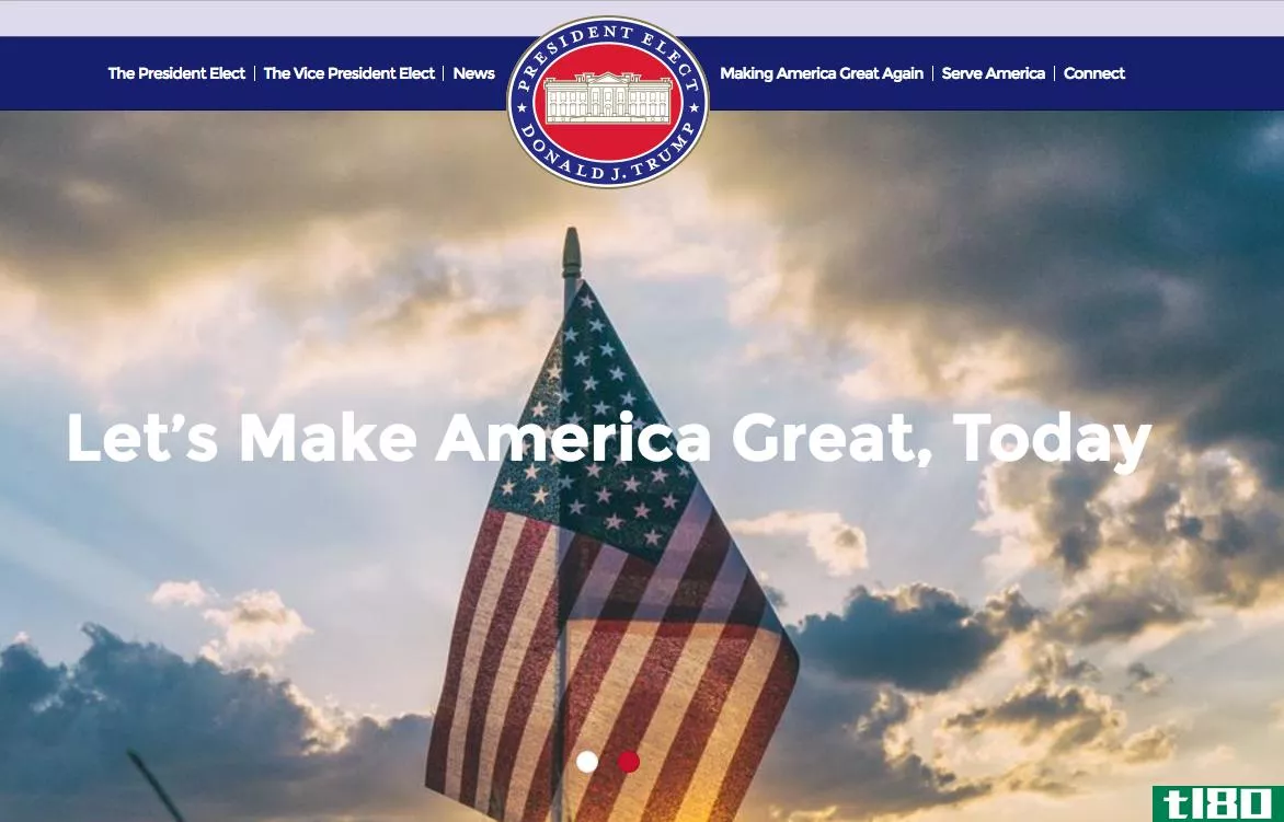 唐纳德·特朗普的竞选口号现在是政府官方网站