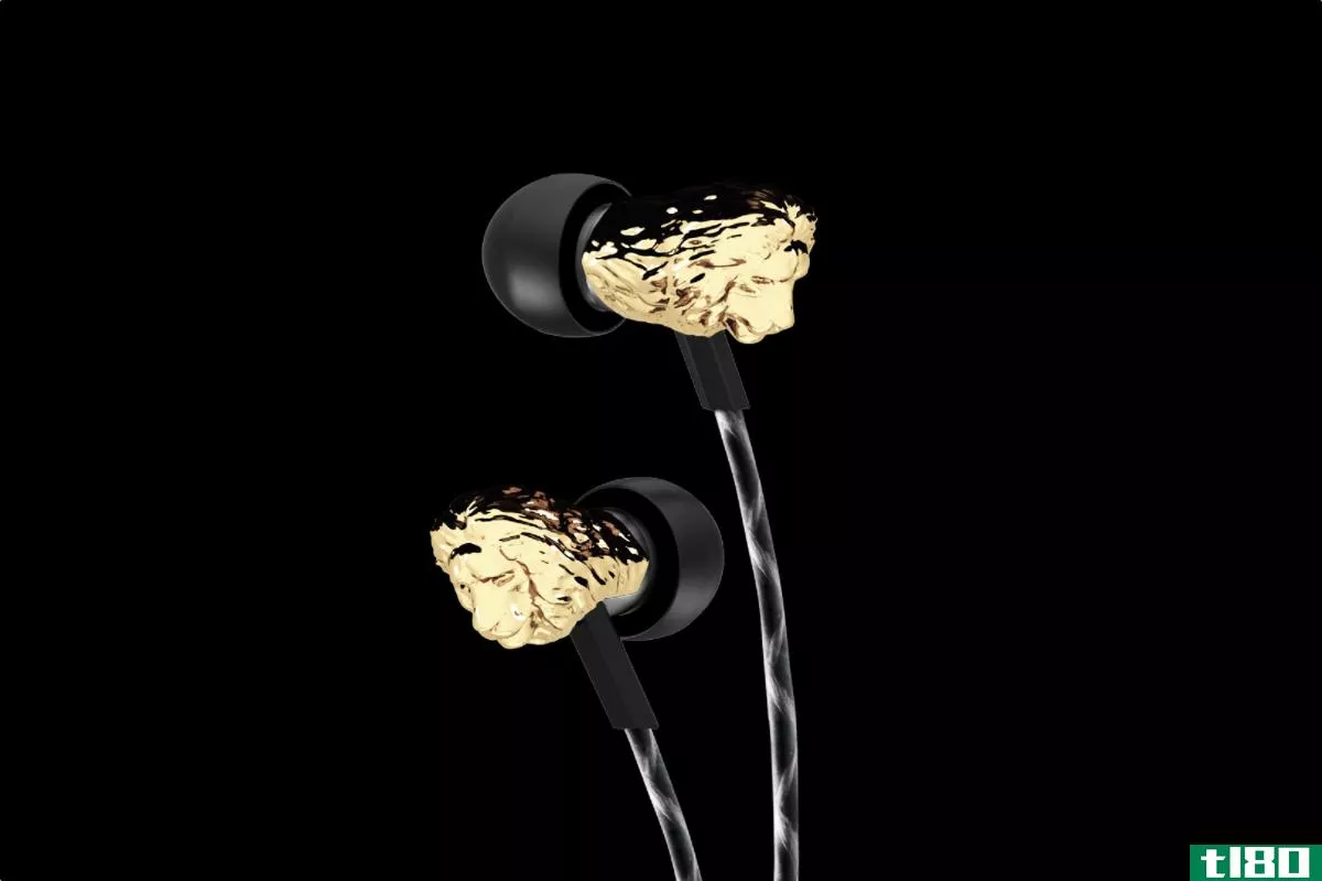 v-moda的新耳塞可以用纯金制成的3d打印狮子头购买