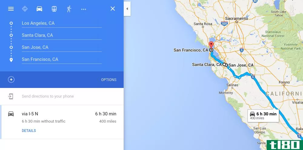 移动设备上的googlemaps正在增加对多个目的地的支持