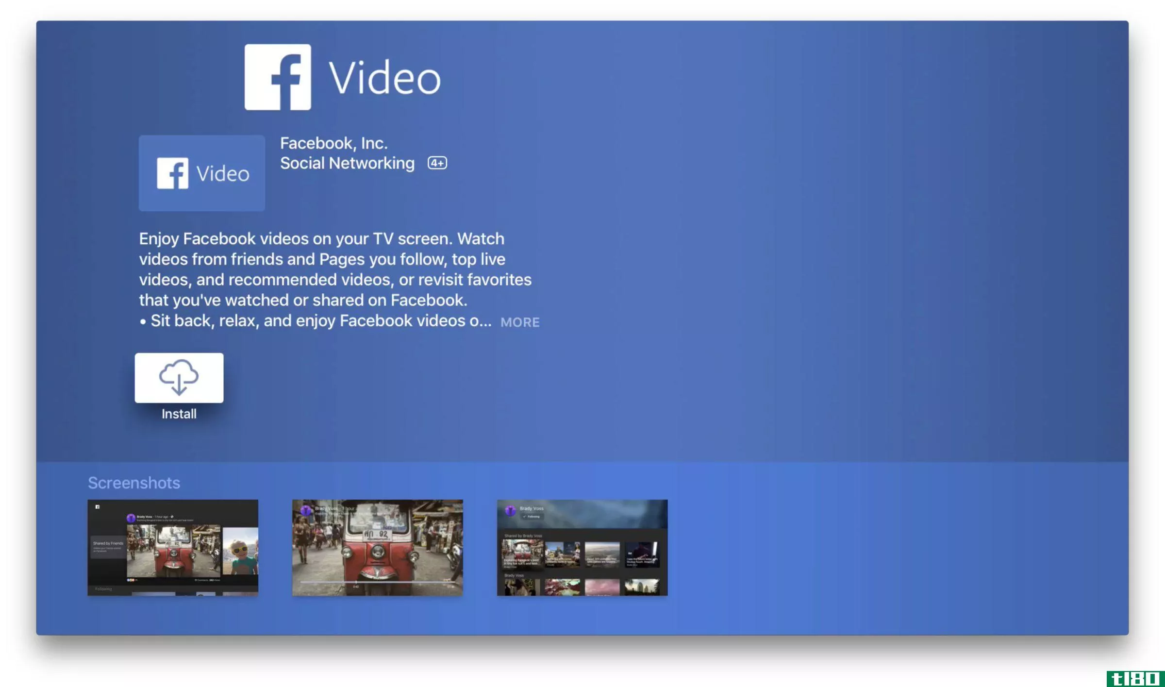 facebook的视频应用在苹果电视上发布